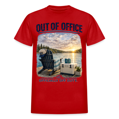 Out of Office™ Lake Life T-Shirt | Officially Off Duty™ - red