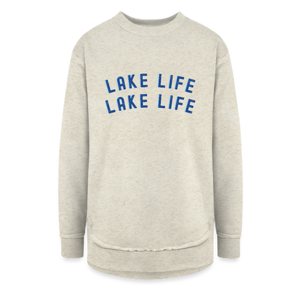Lake Life Ultra-soft Tunic Sweatshirt - heather oatmeal