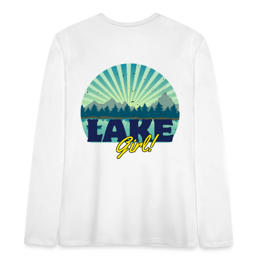 Lake Girl Long Sleeve T-Shirt for Kids, Lake Tee - white