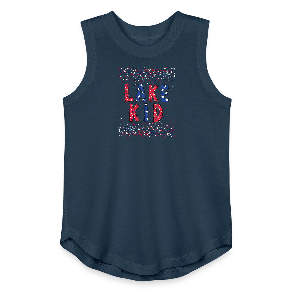 Lake Kid – Girls’ Patriotic Tank - denim