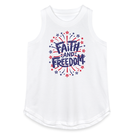 Faith & Freedom – Women’s Patriotic Tank - white