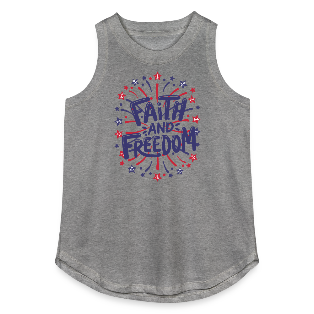 Faith & Freedom – Women’s Patriotic Tank - granite heather 