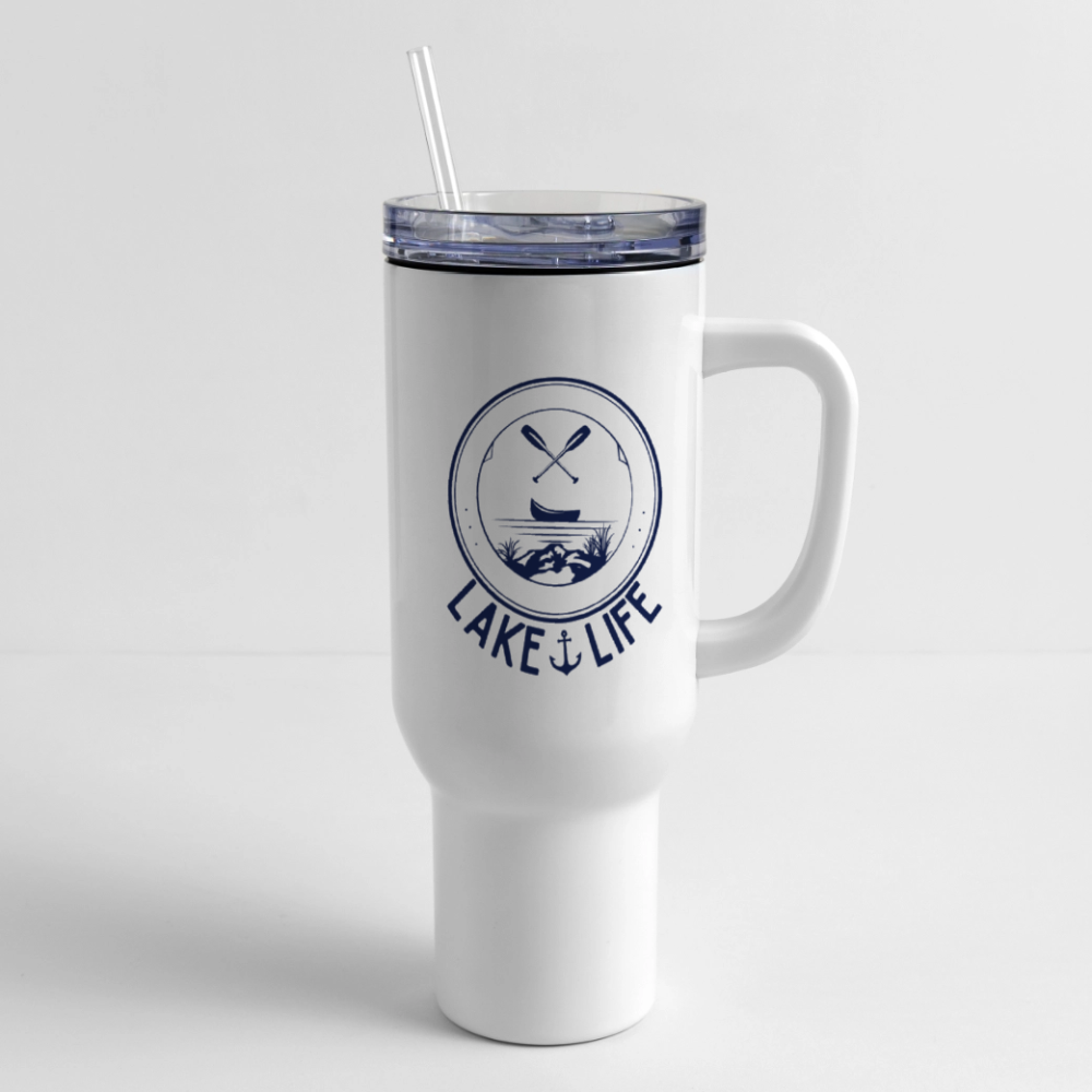Lake Life 40 oz Travel Tumbler - white