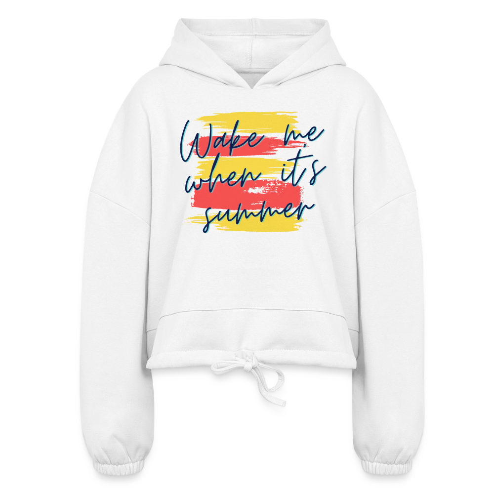 Wake Me When It’s Summer Women’s Cropped Hoodie - white