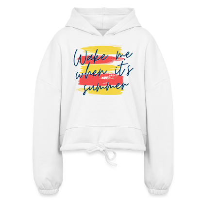 Wake Me When It’s Summer Women’s Cropped Hoodie - white