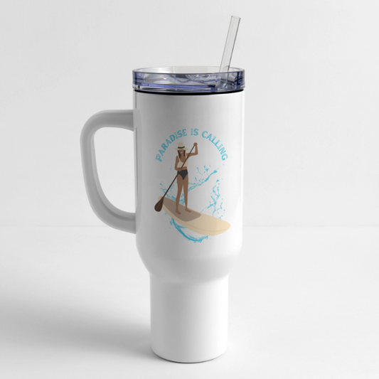 Paddle Boarding 40 oz Travel Tumbler - white