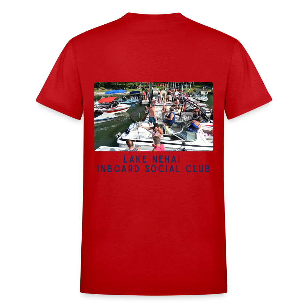 Lake Nehai Inboard Social Club T-Shirt - Unisex Sizing - red