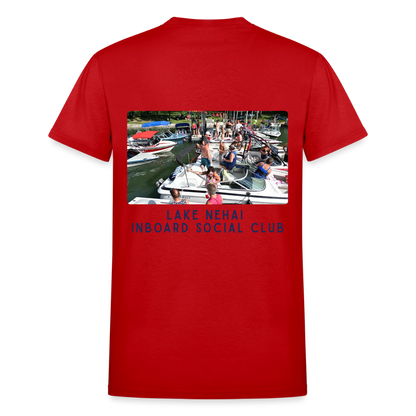 Lake Nehai Inboard Social Club T-Shirt - Unisex Sizing - red