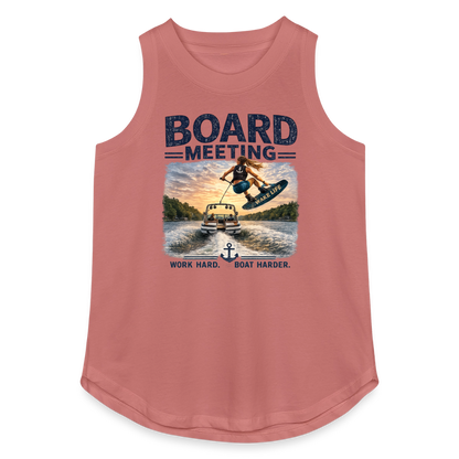 Board Meeting™ Women's Wakeboarding Tank Top | Work Hard. Boat Harder.™ - mauve