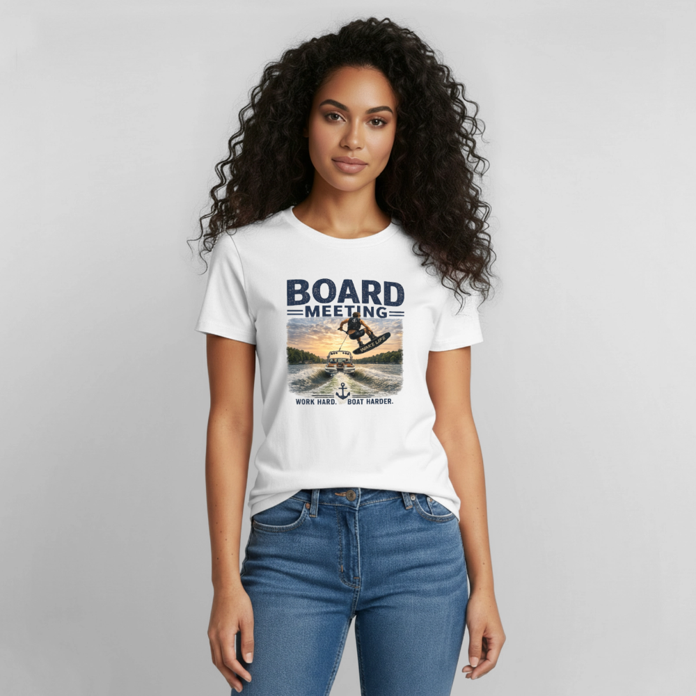 Board Meeting™ Wakeboarding Tee - Unisex Wakeboarding T-Shirt - white