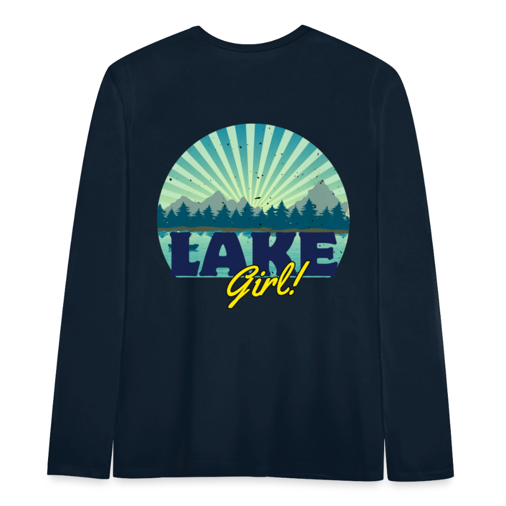 Lake Girl Long Sleeve T-Shirt for Kids, Lake Tee - deep navy