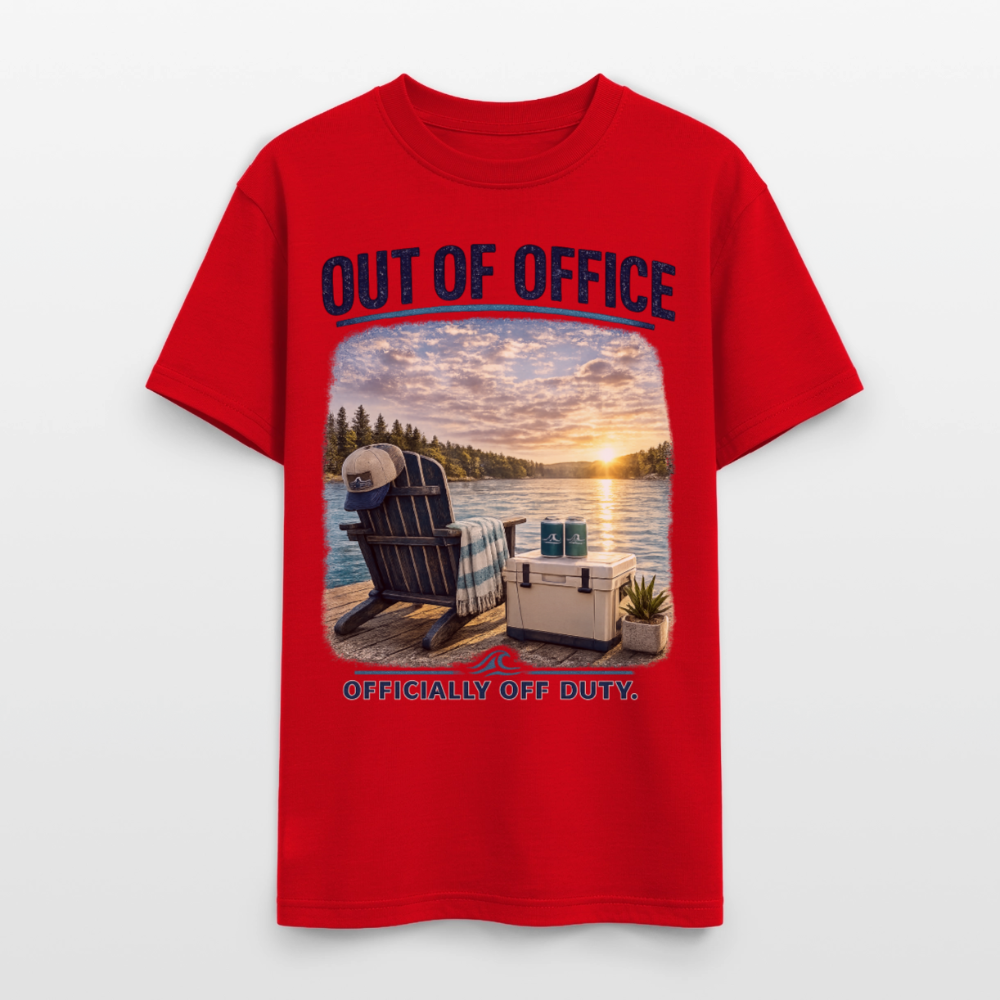 Out of Office™ Lake Life T-Shirt | Officially Off Duty™ - red