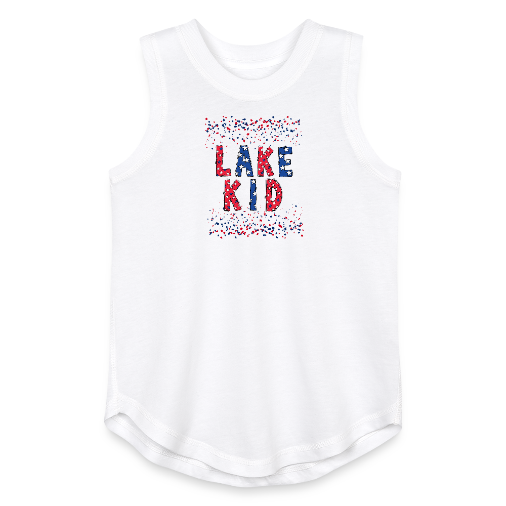 Lake Kid – Girls’ Patriotic Tank - white