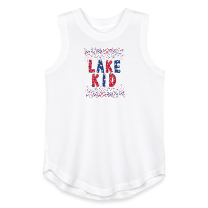 Lake Kid – Girls’ Patriotic Tank - white