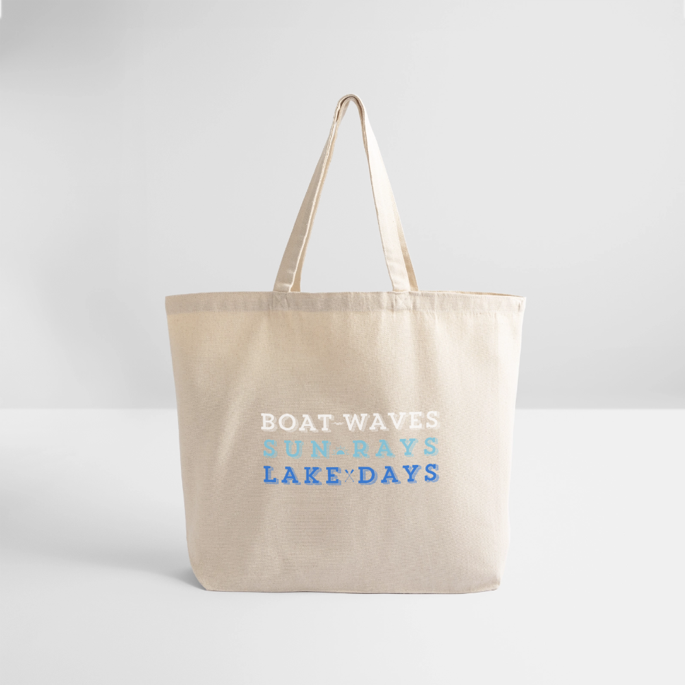 Boat Waves, Sun Rays, Lake Days Canvas Tote - natural