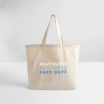 Boat Waves, Sun Rays, Lake Days Canvas Tote - natural
