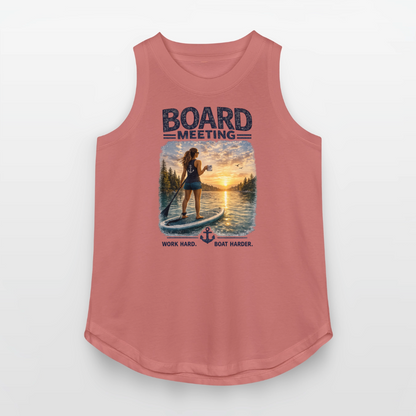 Board Meeting™ Women's Paddleboard Tank Top | Work Hard. Boat Harder.™ - mauve