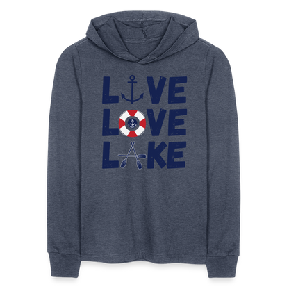 Live Love Lake Lightweight Hooded T-Shirt - heather navy
