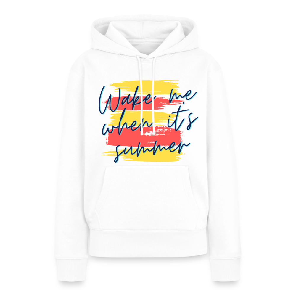 Wake Me When Its Summer Midweight Women's Hoodie | Sweatshirt for Lake Lovers - white