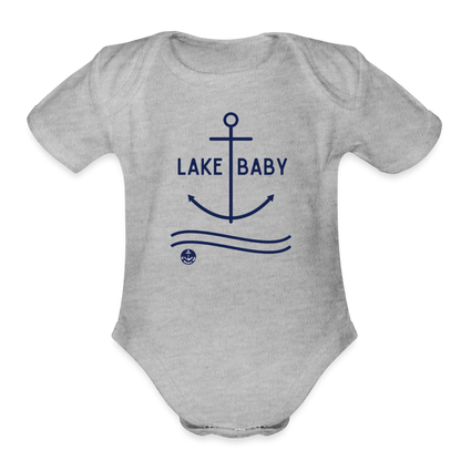 Anchor Lake Onesie for Infant, Nautical Onesie for Baby - heather grey
