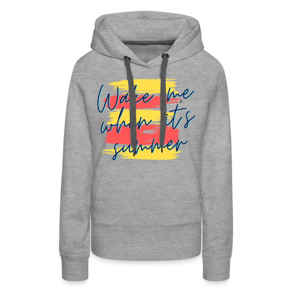 Wake Me When Its Summer Midweight Women's Hoodie | Sweatshirt for Lake Lovers - heather grey