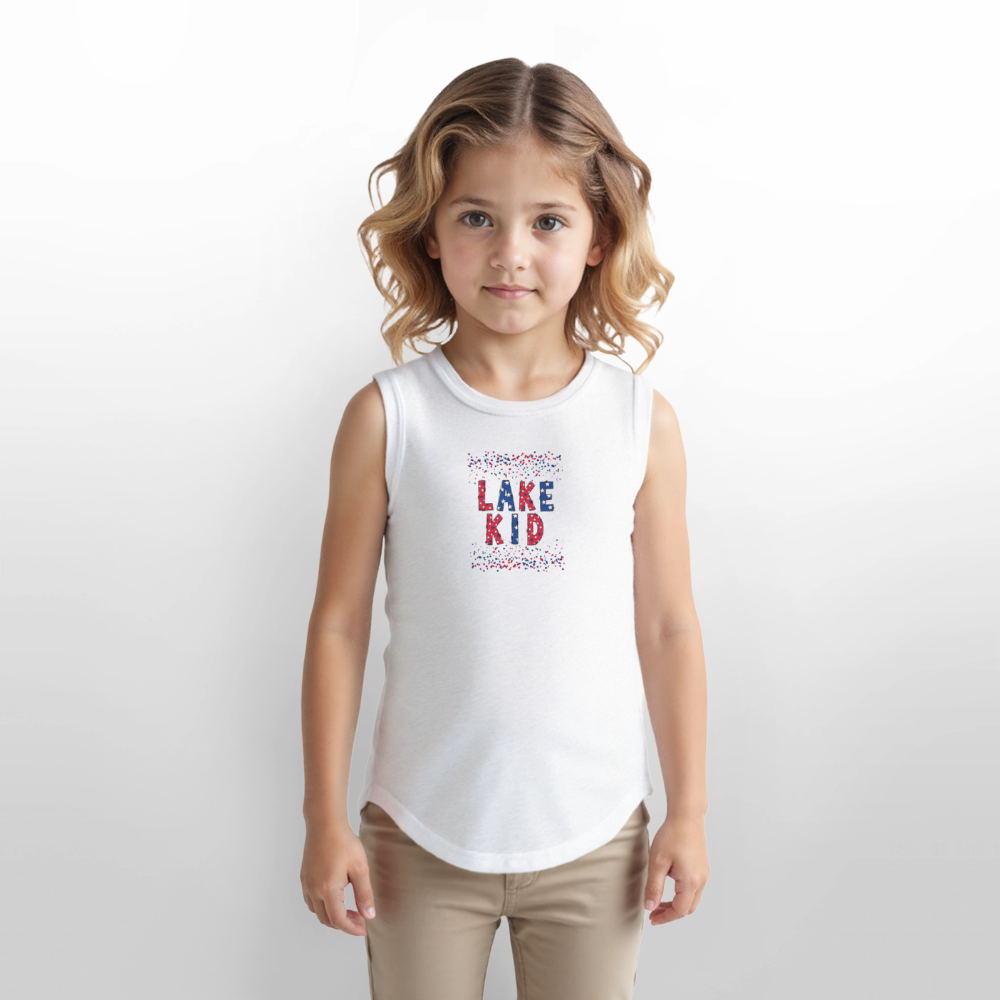 Lake Kid – Girls’ Patriotic Tank - white