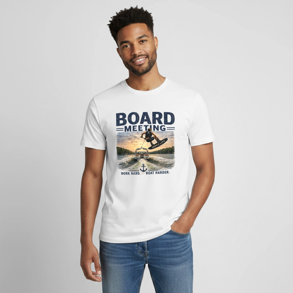Board Meeting™ Wakeboarding Tee - Unisex Wakeboarding T-Shirt - white