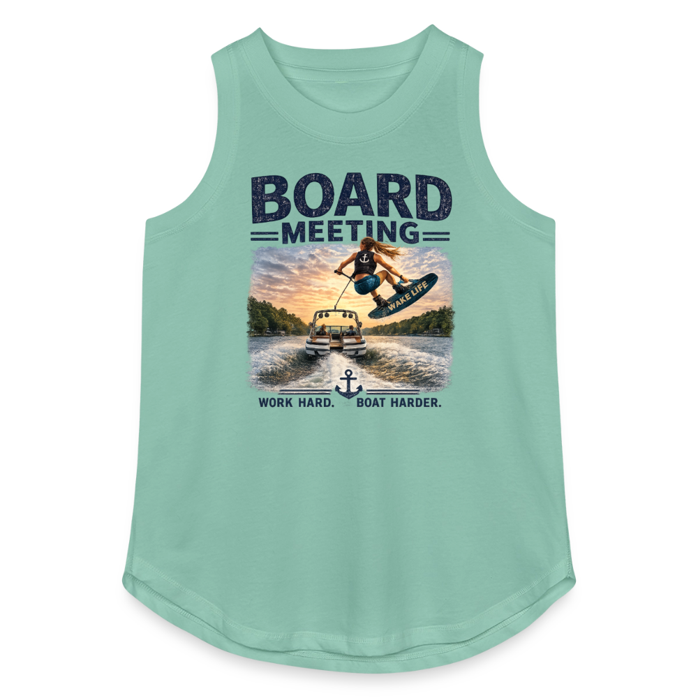 Board Meeting™ Women's Wakeboarding Tank Top | Work Hard. Boat Harder.™ - saltwater