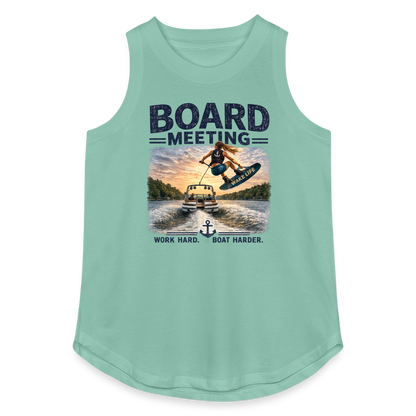 Board Meeting™ Women's Wakeboarding Tank Top | Work Hard. Boat Harder.™ - saltwater