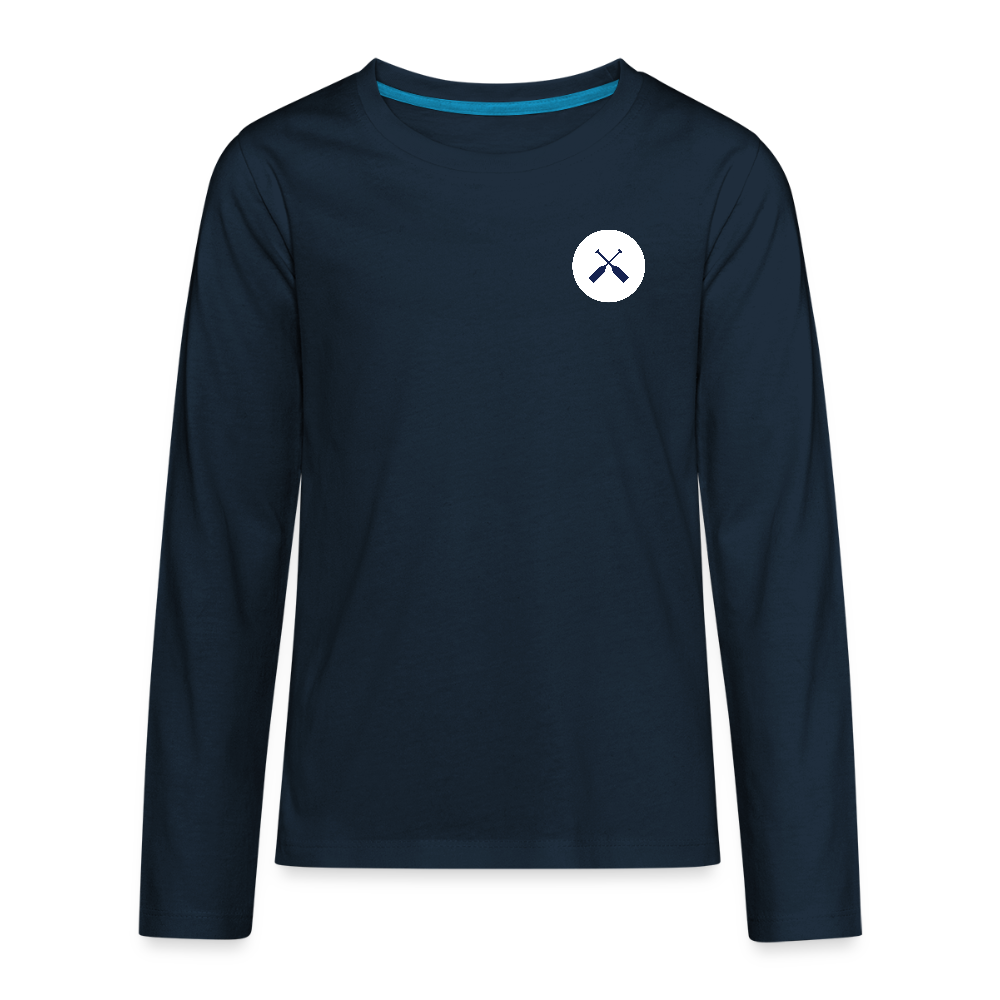 Lake Girl Long Sleeve T-Shirt for Kids, Lake Tee - deep navy