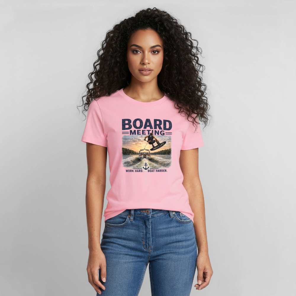 Board Meeting™ Wakeboarding Tee - Unisex Wakeboarding T-Shirt - light pink