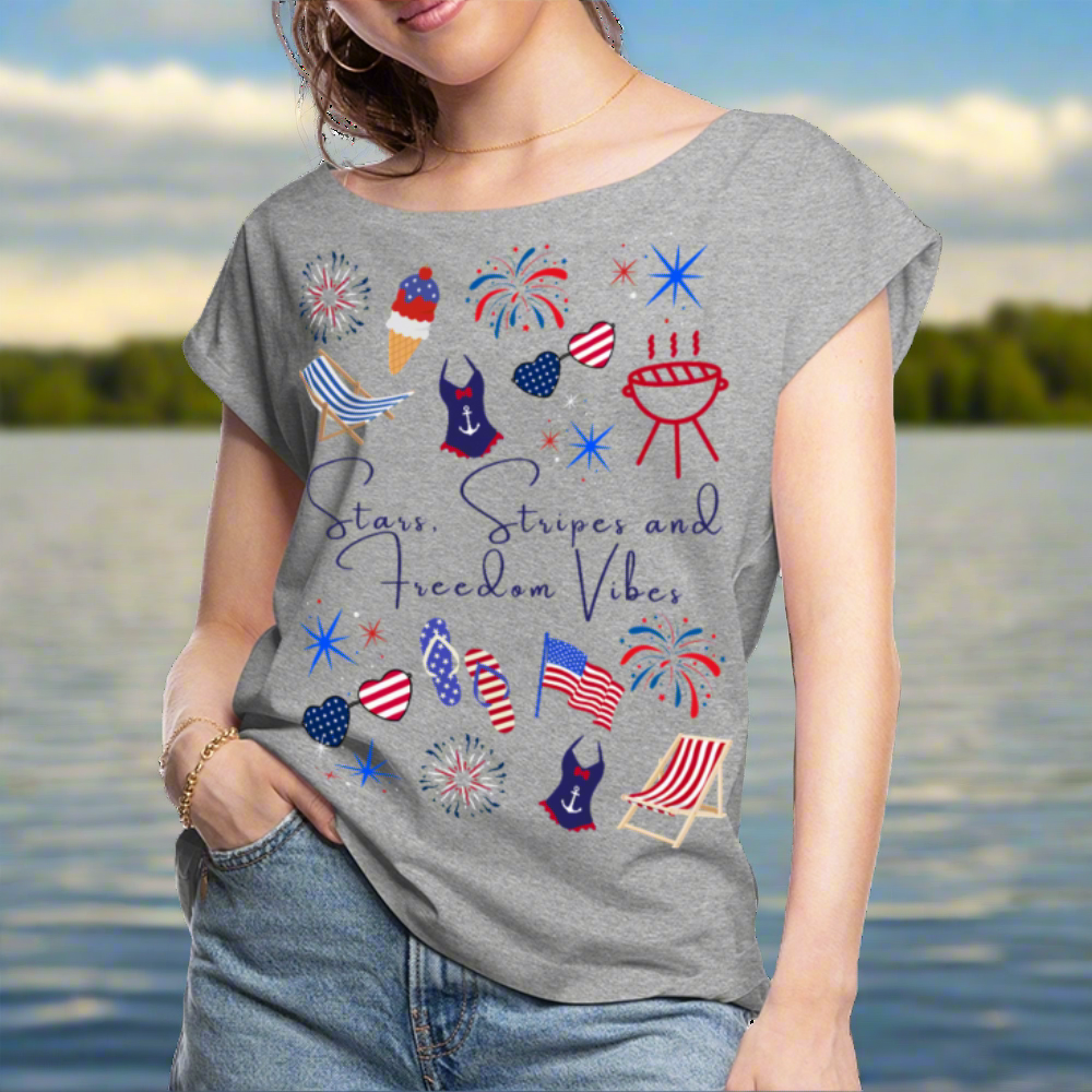 Stars, Stripes & Freedom Vibes – Women’s Patriotic Tee