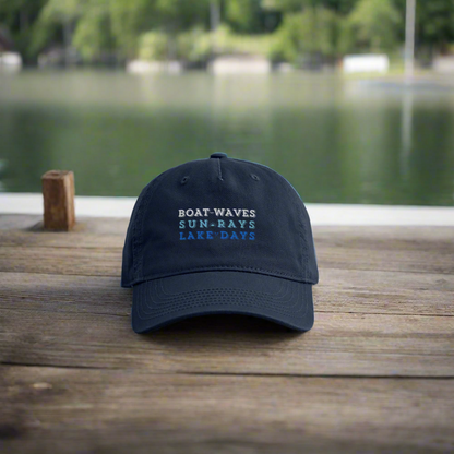 Boat Waves, Sun Rays, Lake Days Organic Snapback Ball Cap