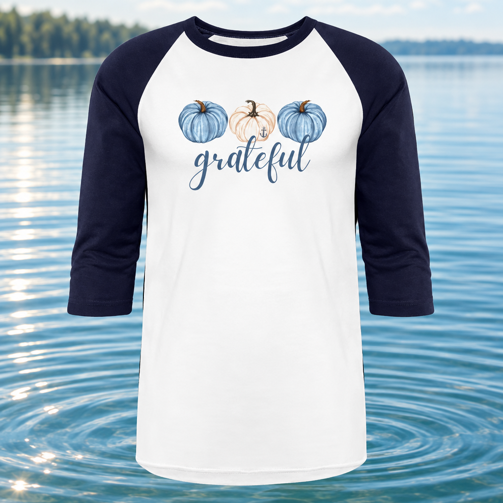 Grateful Fall Pumpkins Raglan Lake Tee
