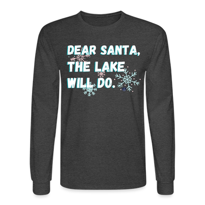 Dear Santa Christmas Lake Tee - heather black