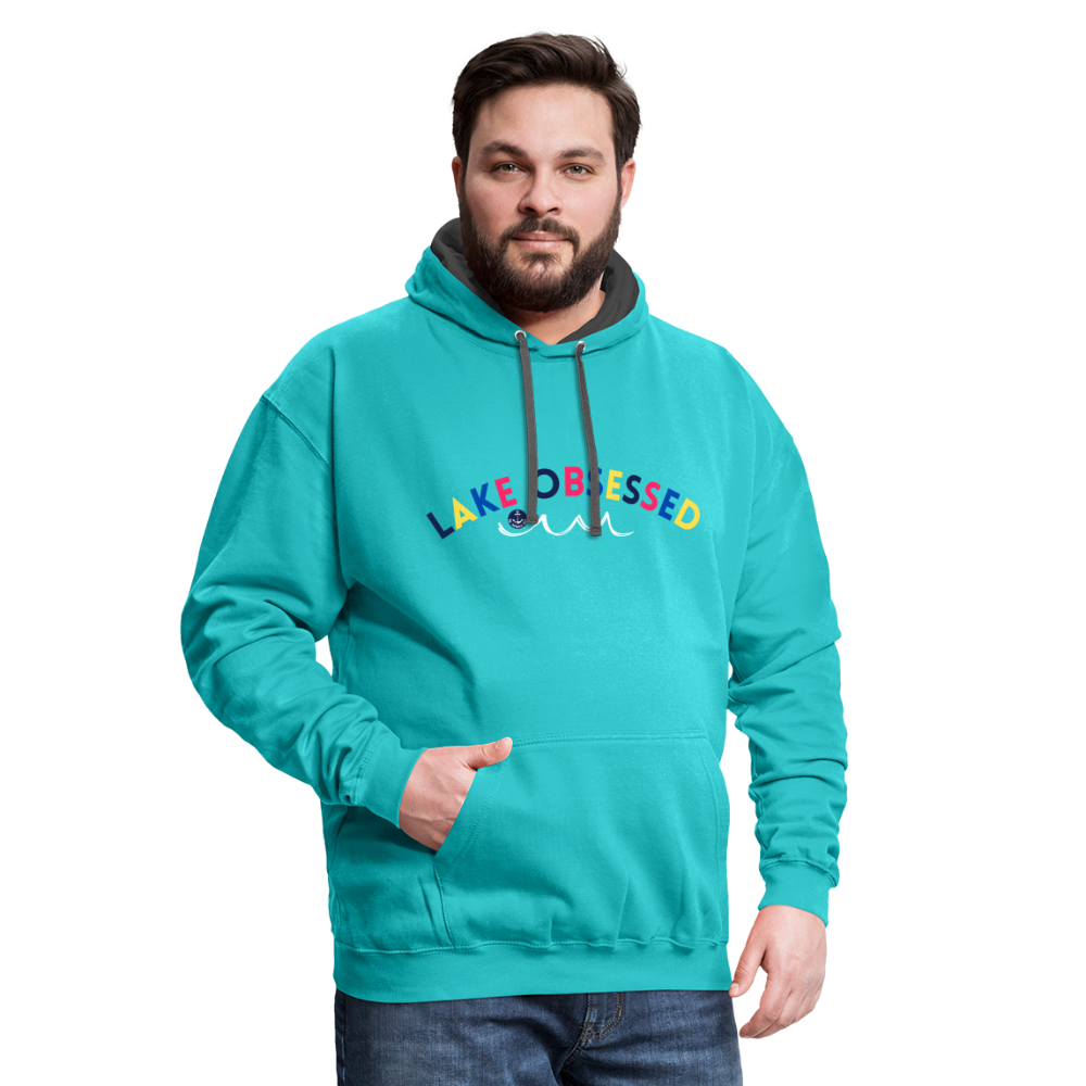 Lake Obsessed Contrast Hood Lake Hoodie - scuba blue/asphalt