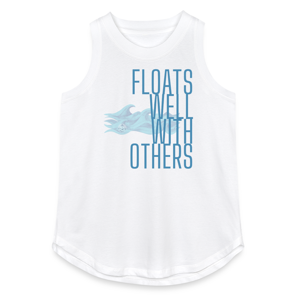 Floats Well With Others Women's Lake Tank Top - white