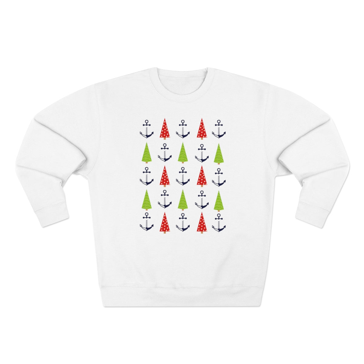 Christmas Trees & Anchors Premium Crewneck Lake Sweatshirt