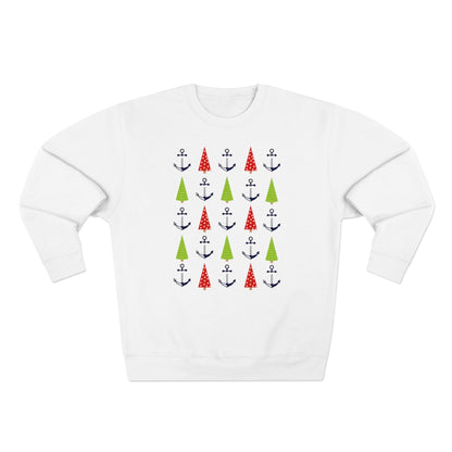 Christmas Trees & Anchors Premium Crewneck Lake Sweatshirt