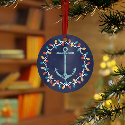 Hope Anchor Hebrews 6:19 Metal Christmas Ornament