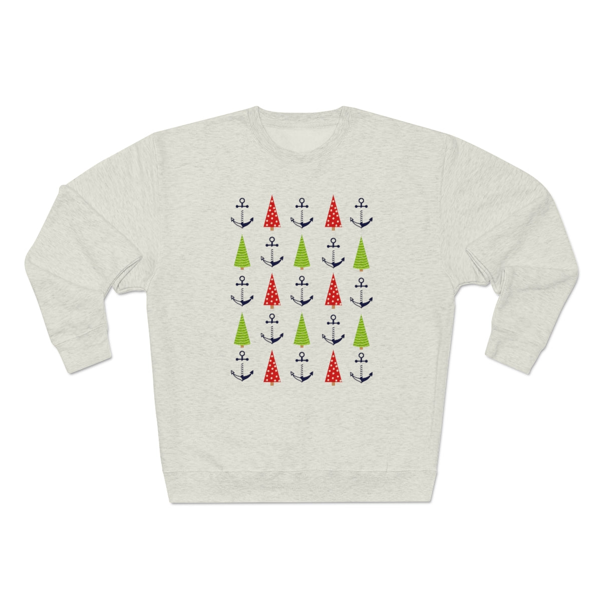 Christmas Trees & Anchors Premium Crewneck Lake Sweatshirt