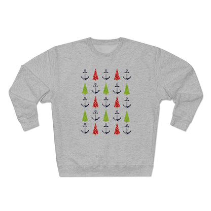 Christmas Trees & Anchors Premium Crewneck Lake Sweatshirt