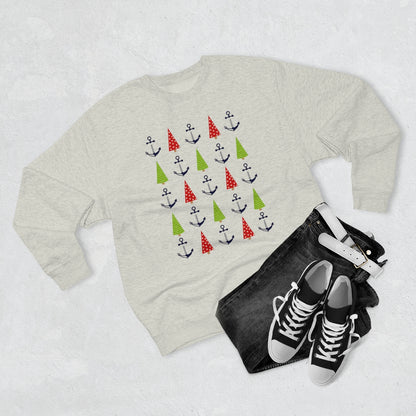 Christmas Trees & Anchors Premium Crewneck Lake Sweatshirt