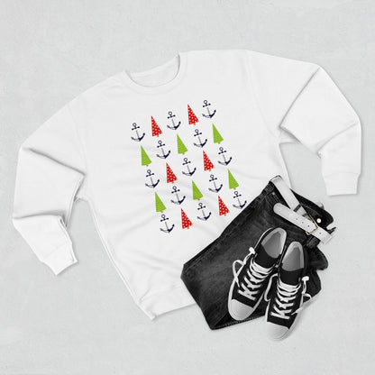 Christmas Trees & Anchors Premium Crewneck Lake Sweatshirt