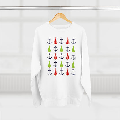 Christmas Trees & Anchors Premium Crewneck Lake Sweatshirt