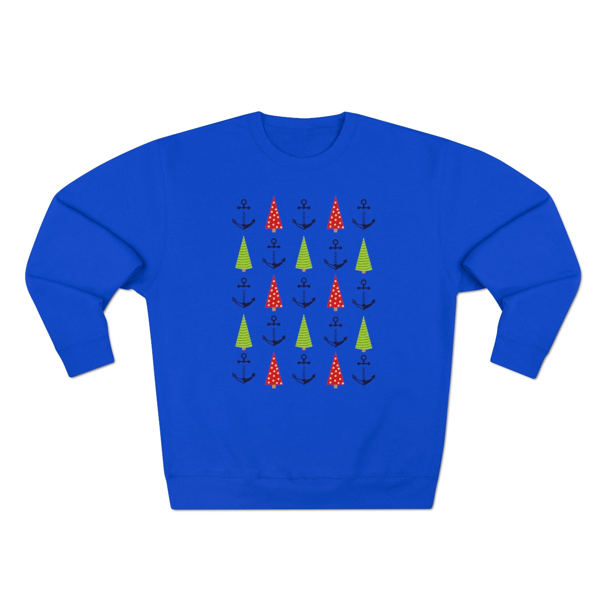 Christmas Trees & Anchors Premium Crewneck Lake Sweatshirt