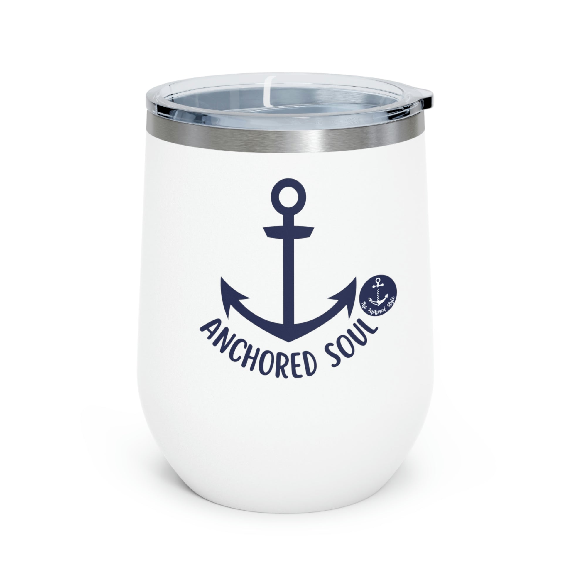 Lake Wine Glass, Anchored Soul 12oz Insulated Wine Tumbler