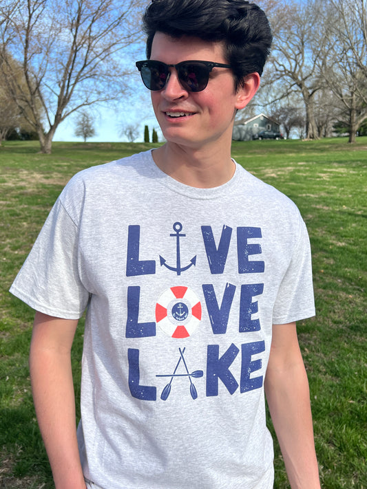 Live Love Lake Tee with Lake Icons