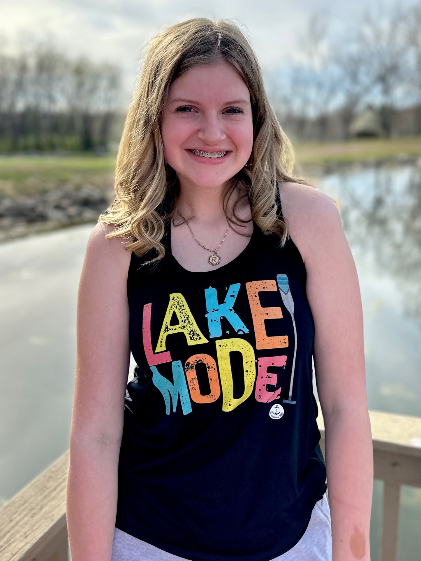 Lake Mode Tank Top on Model