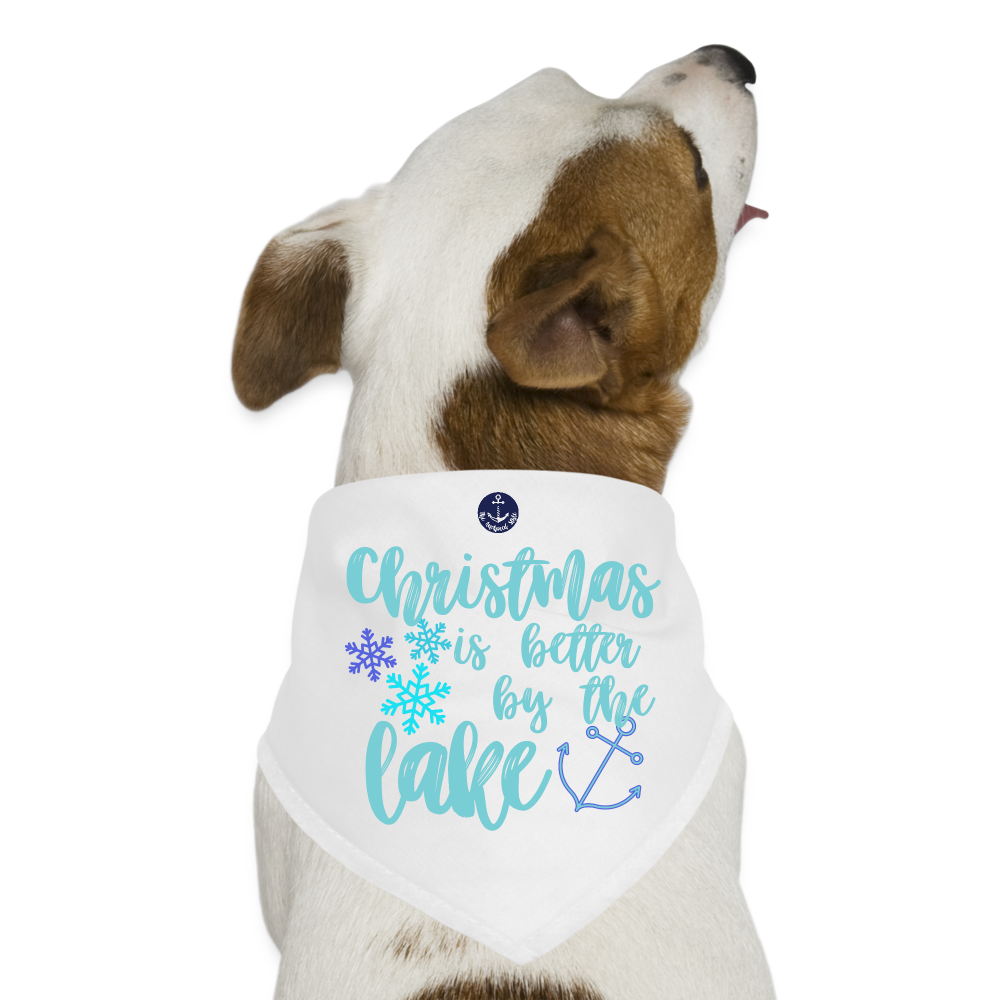 Christmas is Better by the Lake Dog Bandana - white